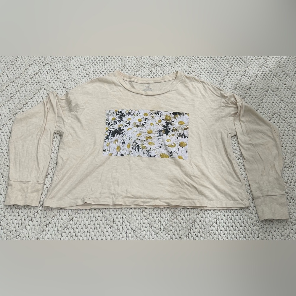 Aerie Cropped Boxy Long Graphic Tee